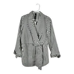 NWT Chico’s Black Label Black White Stripe Side Stripe Shirt